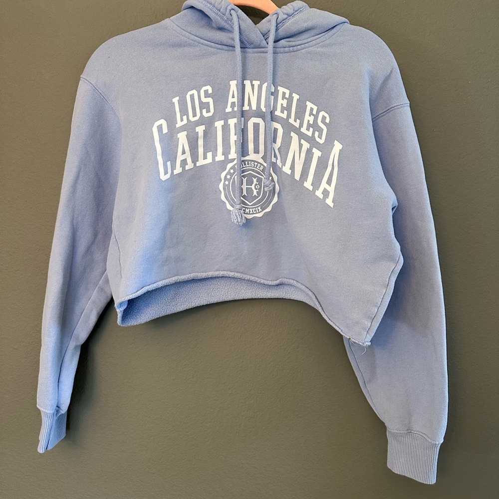 Hollister Los Angeles California Cropped Hoodie Size S